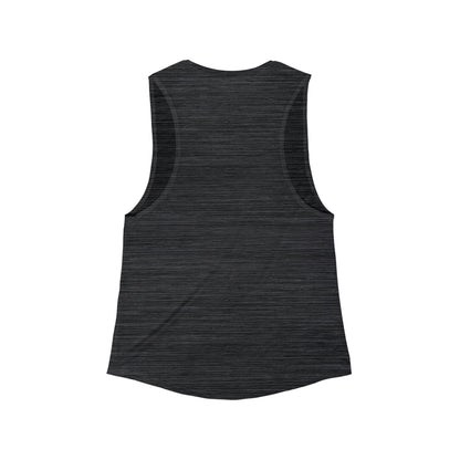 Women's Flowy Scoop Muscle Tank - Fractal Moon No.2