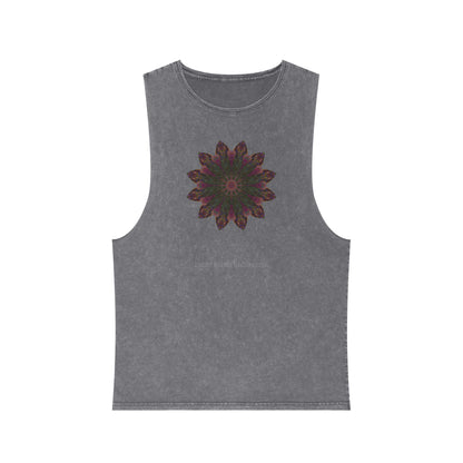 Unisex Stonewash Tank Top - Love Light Mandalas No.7