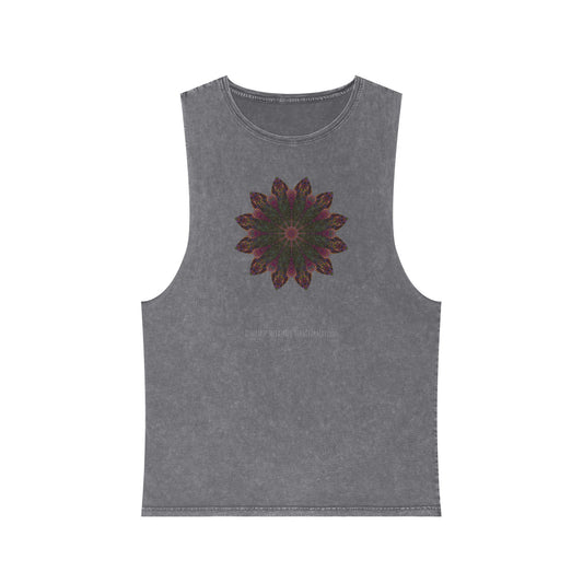 Unisex Stonewash Tank Top - Love Light Mandalas No.7