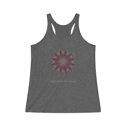 Women's Tri-Blend Racerback Tank - Love Light Mandalas No.8