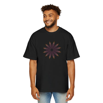 Men's Heavy Oversized Tee - Love Light Mandalas No.2