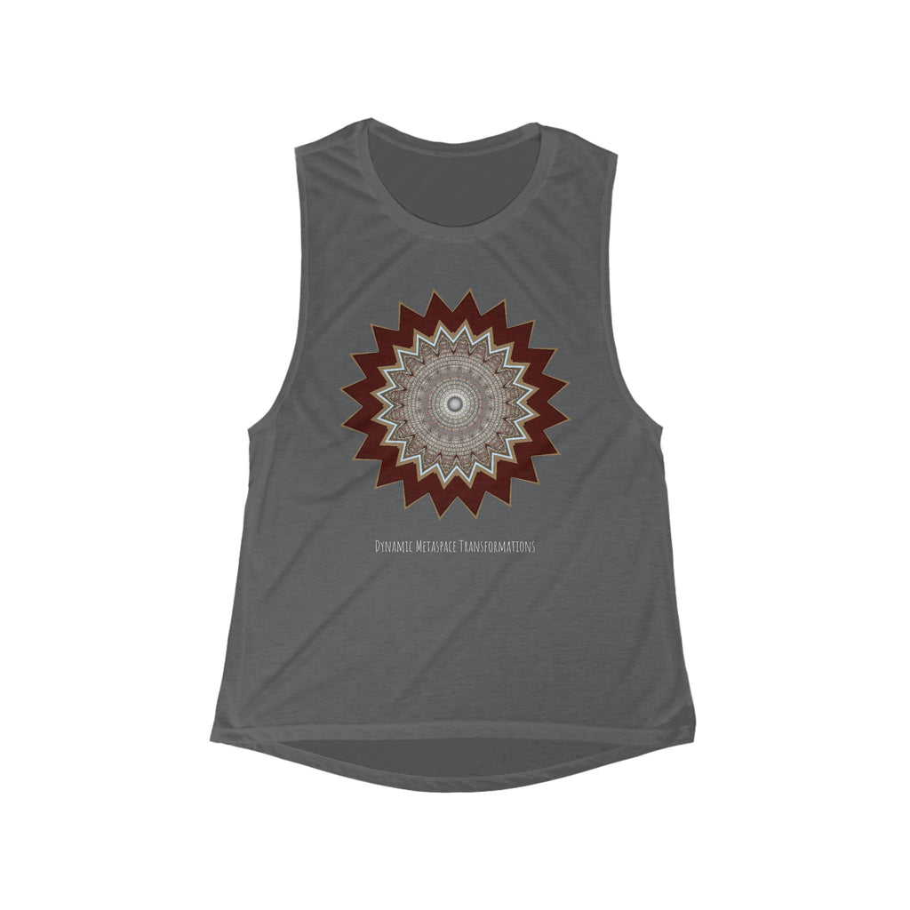 Women's Flowy Scoop Muscle Tank - Mycelium Mandalas No.1