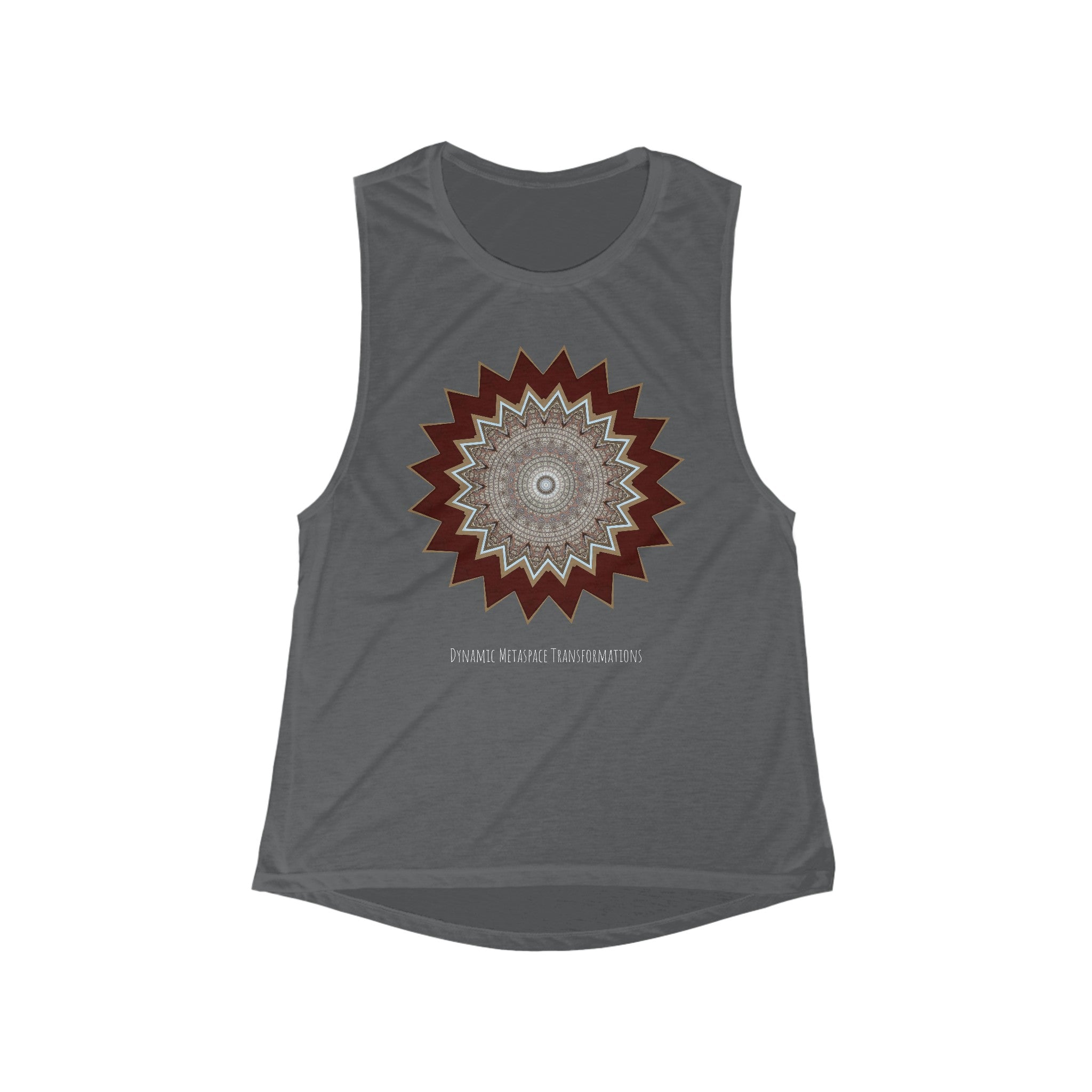Women's Flowy Scoop Muscle Tank - Mycelium Mandalas No.1