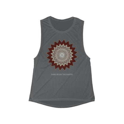 Women's Flowy Scoop Muscle Tank - Mycelium Mandalas No.1