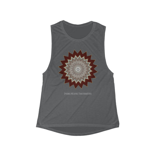 Women's Flowy Scoop Muscle Tank - Mycelium Mandalas No.1