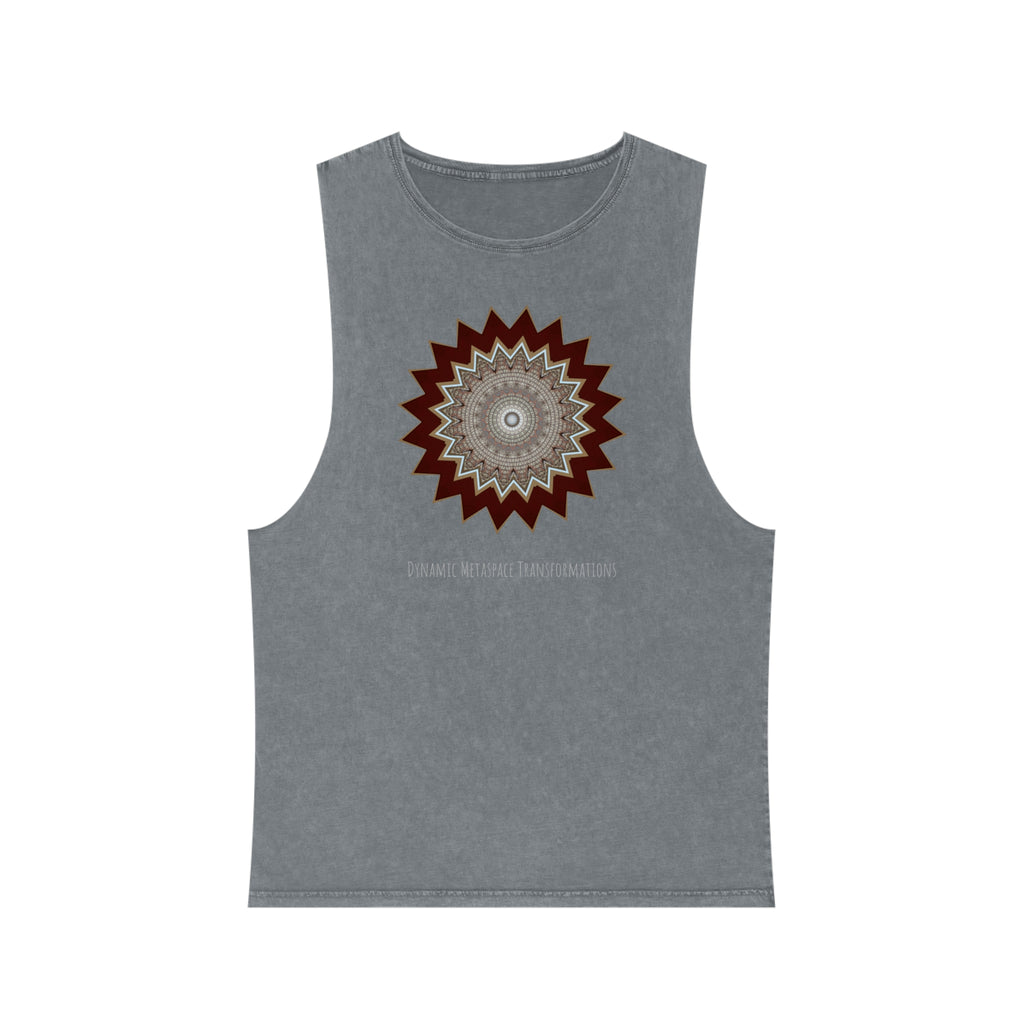 Unisex Stonewash Tank Top - Mycelium Mandalas No.1