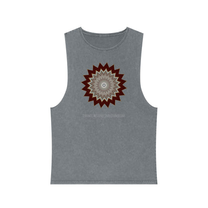 Unisex Stonewash Tank Top - Mycelium Mandalas No.1