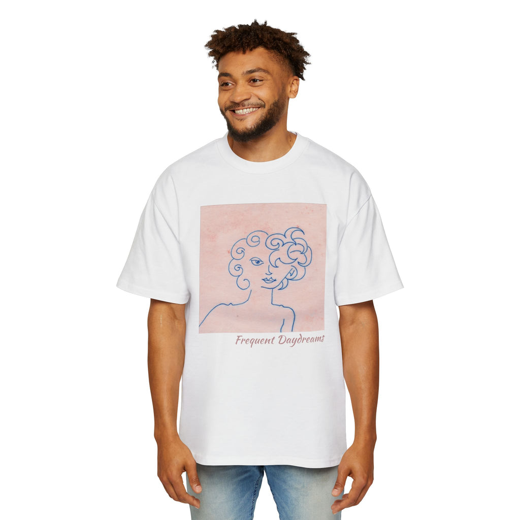 Men's Heavy Oversized Tee - Frequent Daydreams Sketch No.47