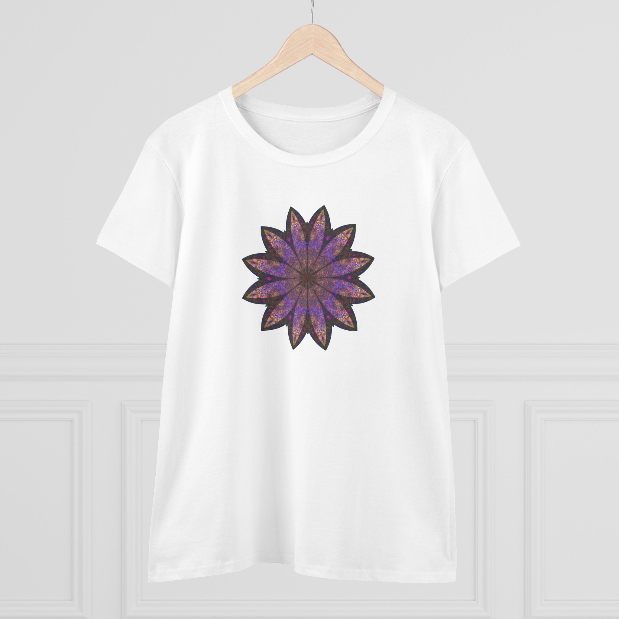 Women's Midweight Cotton Tee - Love Light Mandalas No.23