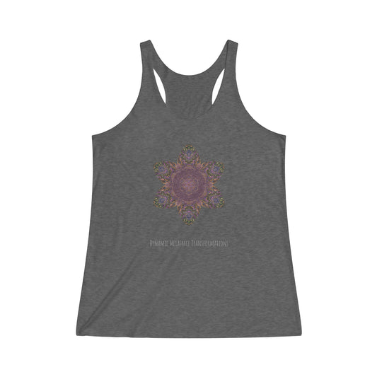 Women's Tri-Blend Racerback Tank - Love Light Mandalas No.3