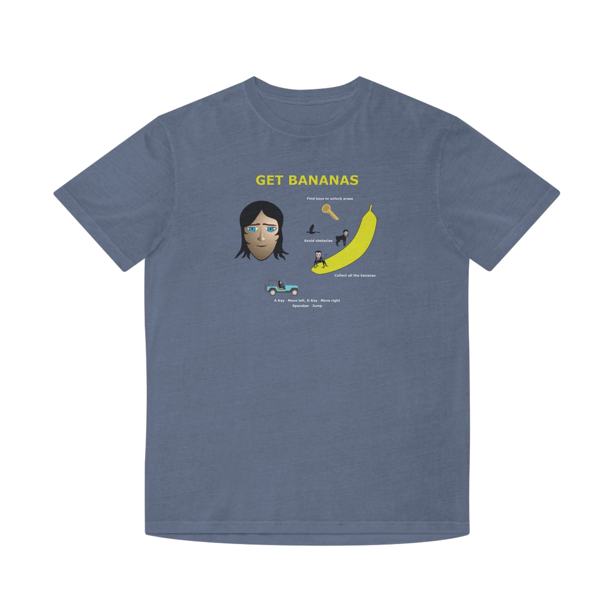 Unisex Faded Shirt - Monkey Shadows Get Bananas
