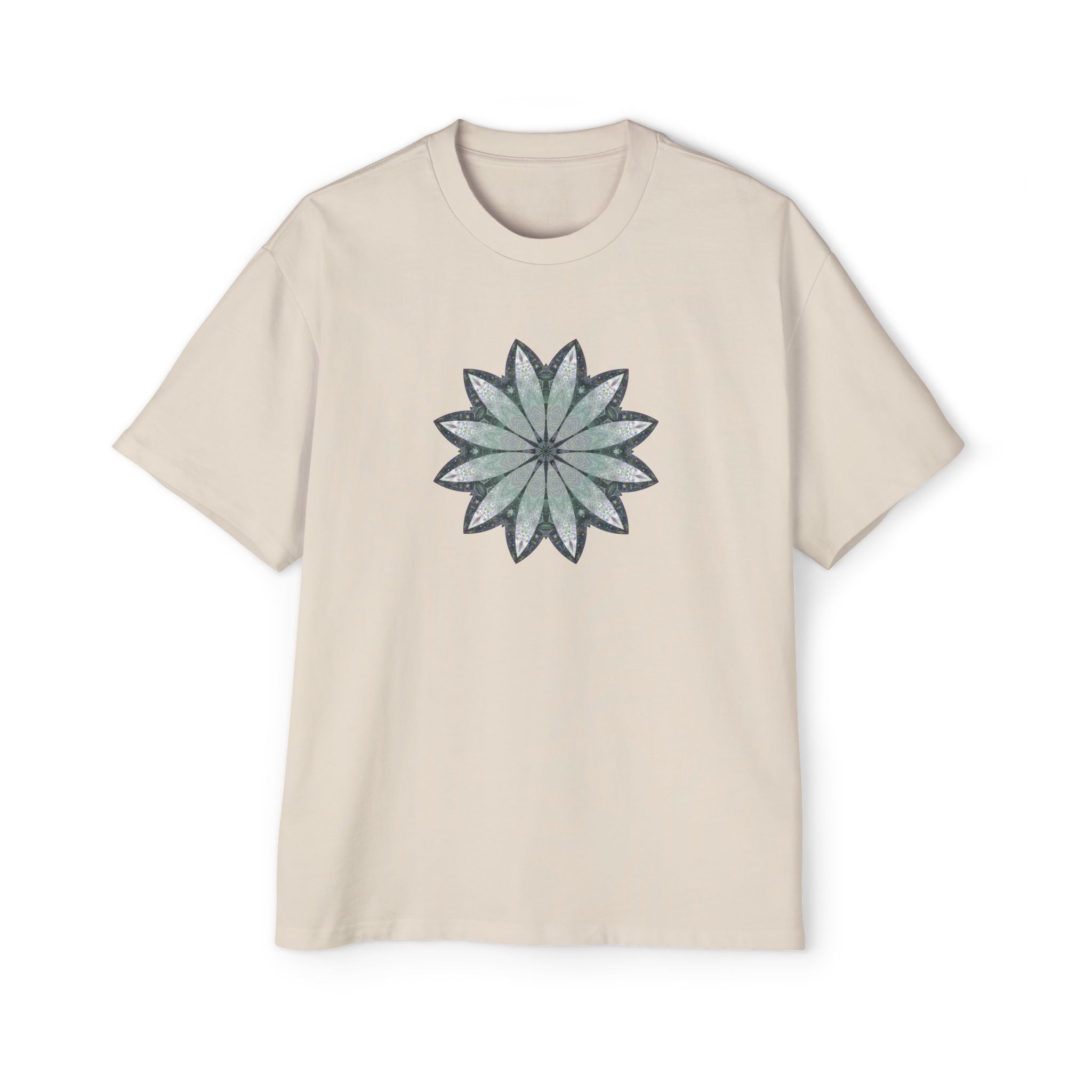 Men's Heavy Oversized Tee - Love Light Mandalas No.22
