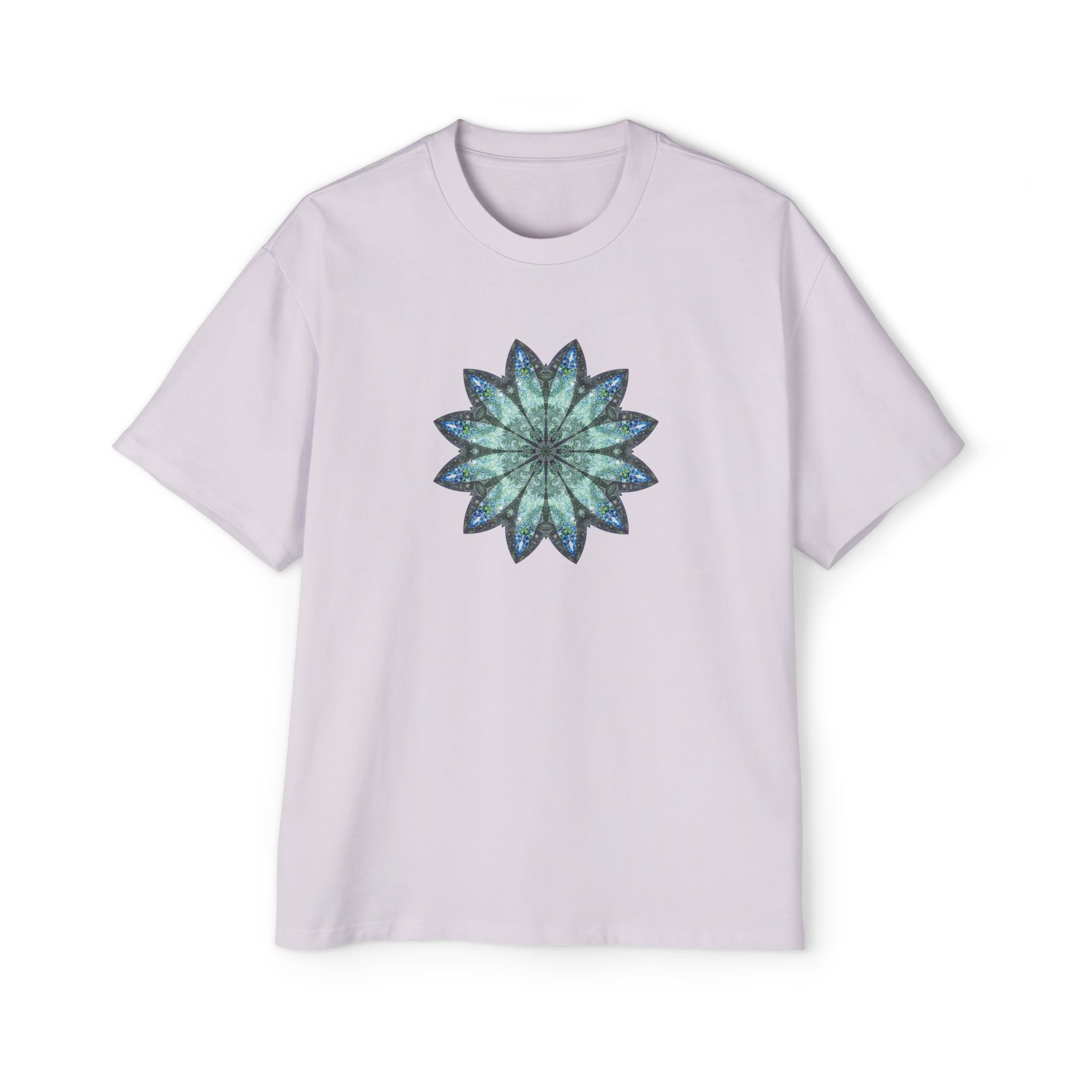 Men's Heavy Oversized Tee - Love Light Mandalas No.20