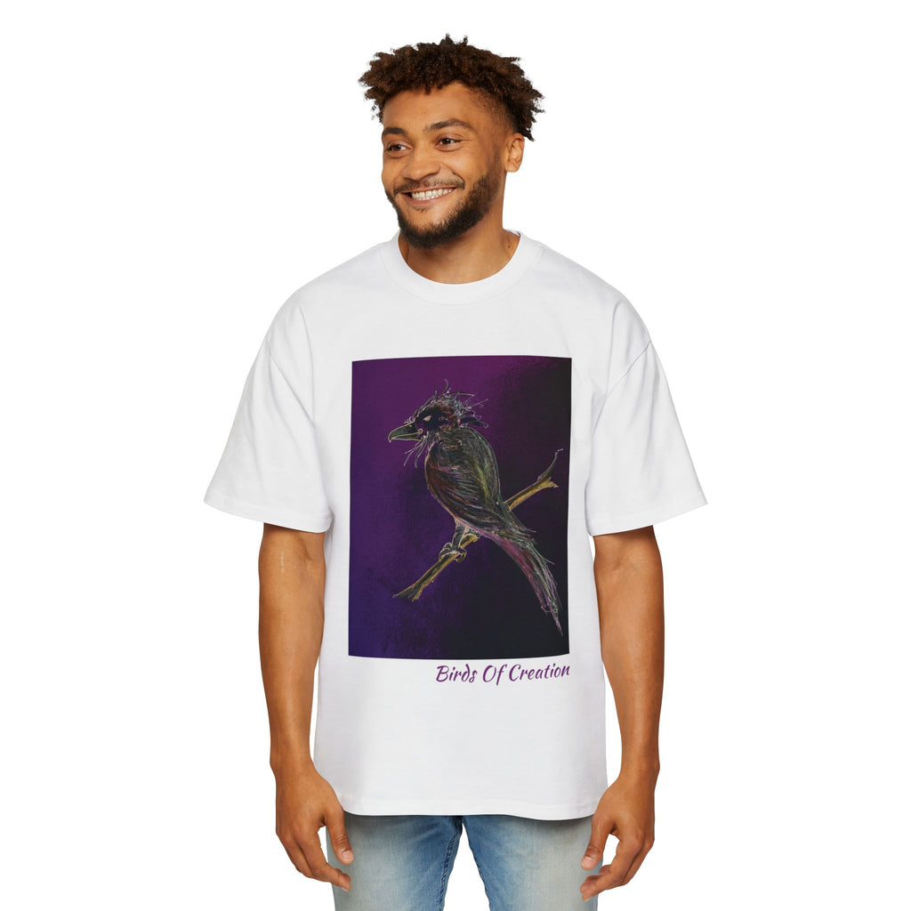 Men's Heavy Oversized Tee - Birds Of Creation No.1