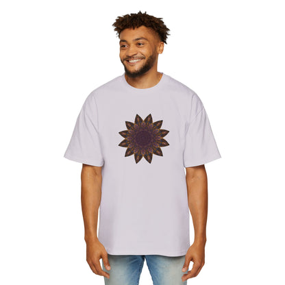 Men's Heavy Oversized Tee - Love Light Mandalas No.1