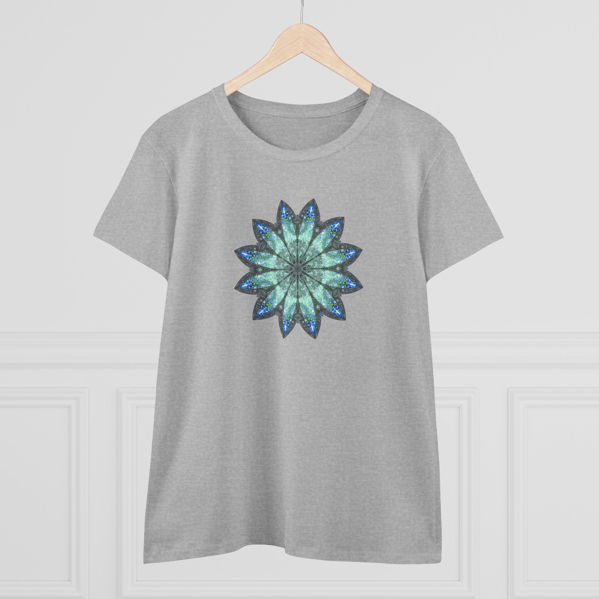 Women's Midweight Cotton Tee - Love Light Mandalas No.20