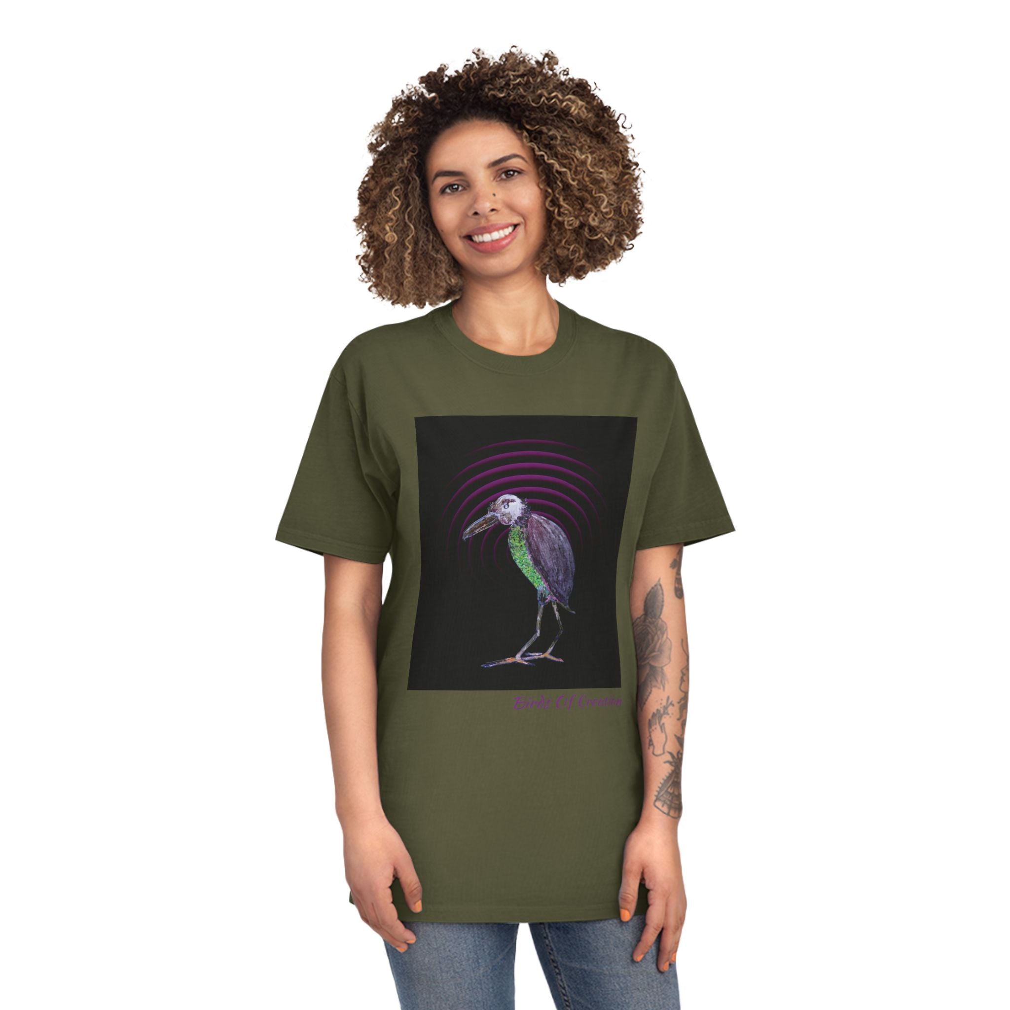 Unisex Faded Shirt - Birds Of Creation No.2b