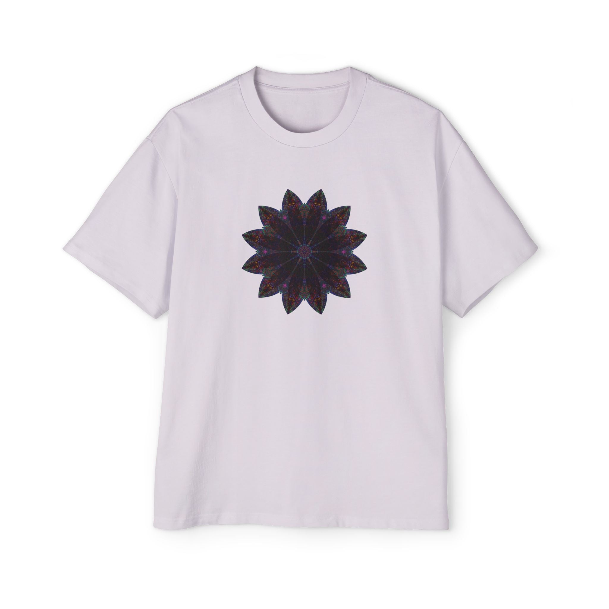 Men's Heavy Oversized Tee - Love Light Mandalas No.25