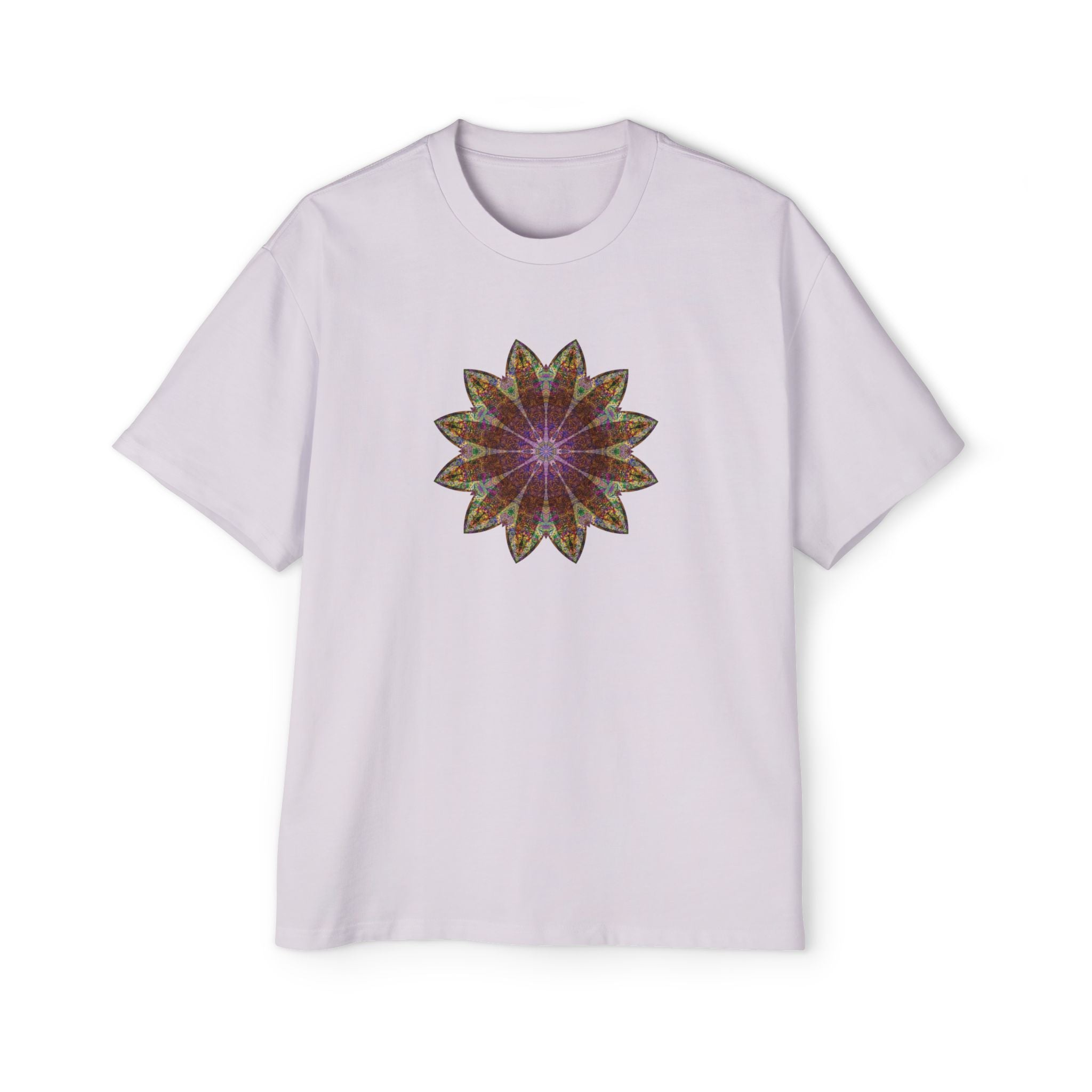 Men's Heavy Oversized Tee - Love Light Mandalas No.13