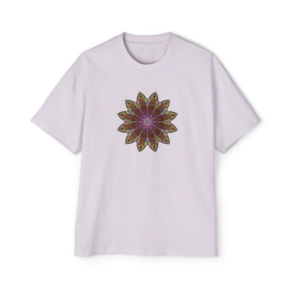 Men's Heavy Oversized Tee - Love Light Mandalas No.13