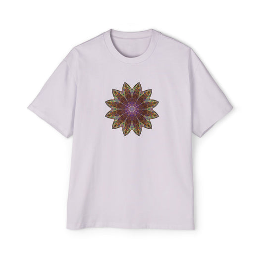 Men's Heavy Oversized Tee - Love Light Mandalas No.13