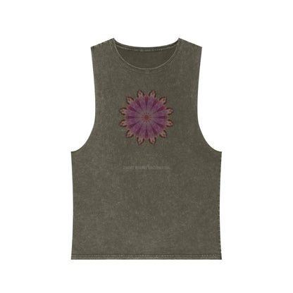 Unisex Stonewash Tank Top - Love Light Mandalas No.6