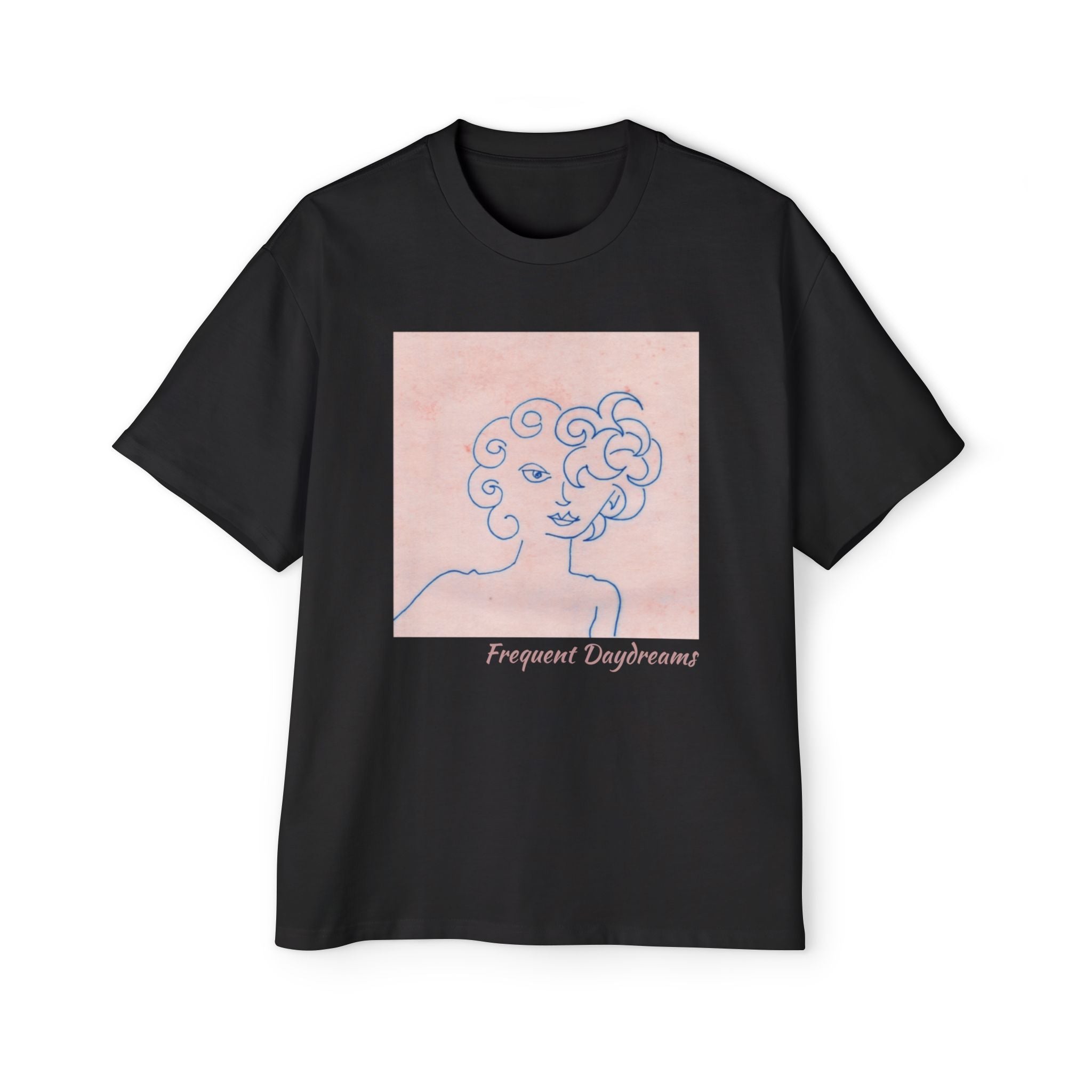 Men's Heavy Oversized Tee - Frequent Daydreams Sketch No.47