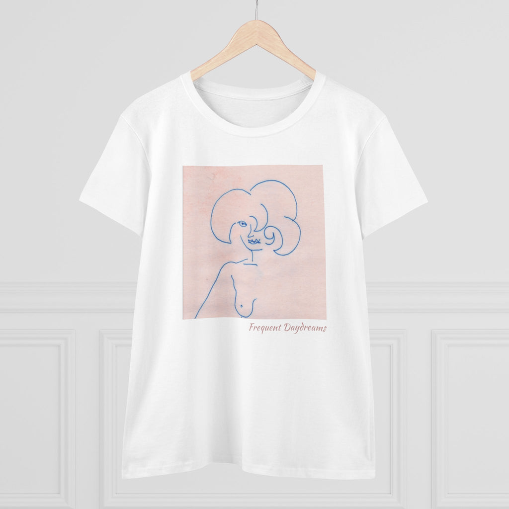 Women's Midweight Cotton Tee - Frequent Daydreams Sketch No.45