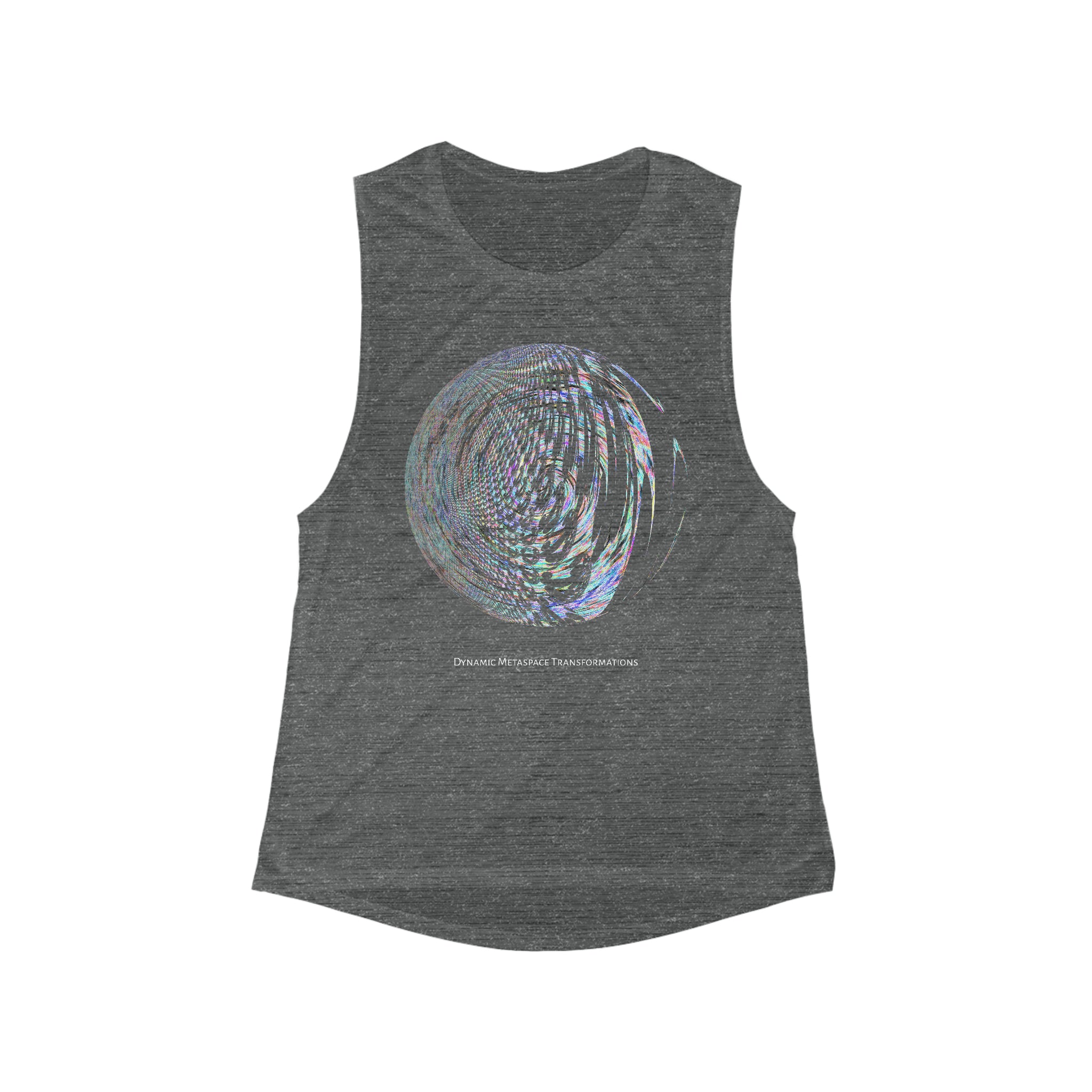 Women's Flowy Scoop Muscle Tank - Fractal Moon No.2