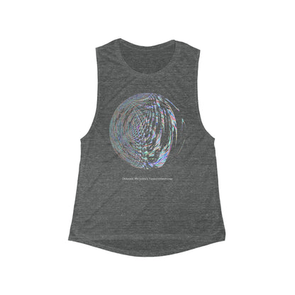 Women's Flowy Scoop Muscle Tank - Fractal Moon No.2