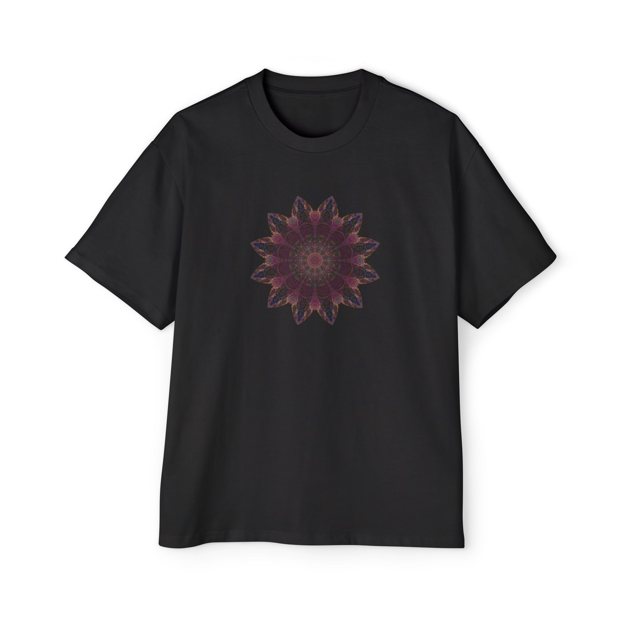 Men's Heavy Oversized Tee - Love Light Mandalas No.8