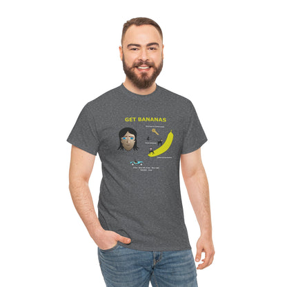 Unisex Heavy Cotton Tee - Monkey Shadows Get Bananas