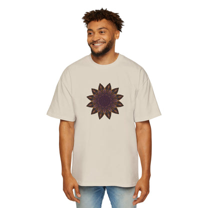 Men's Heavy Oversized Tee - Love Light Mandalas No.1