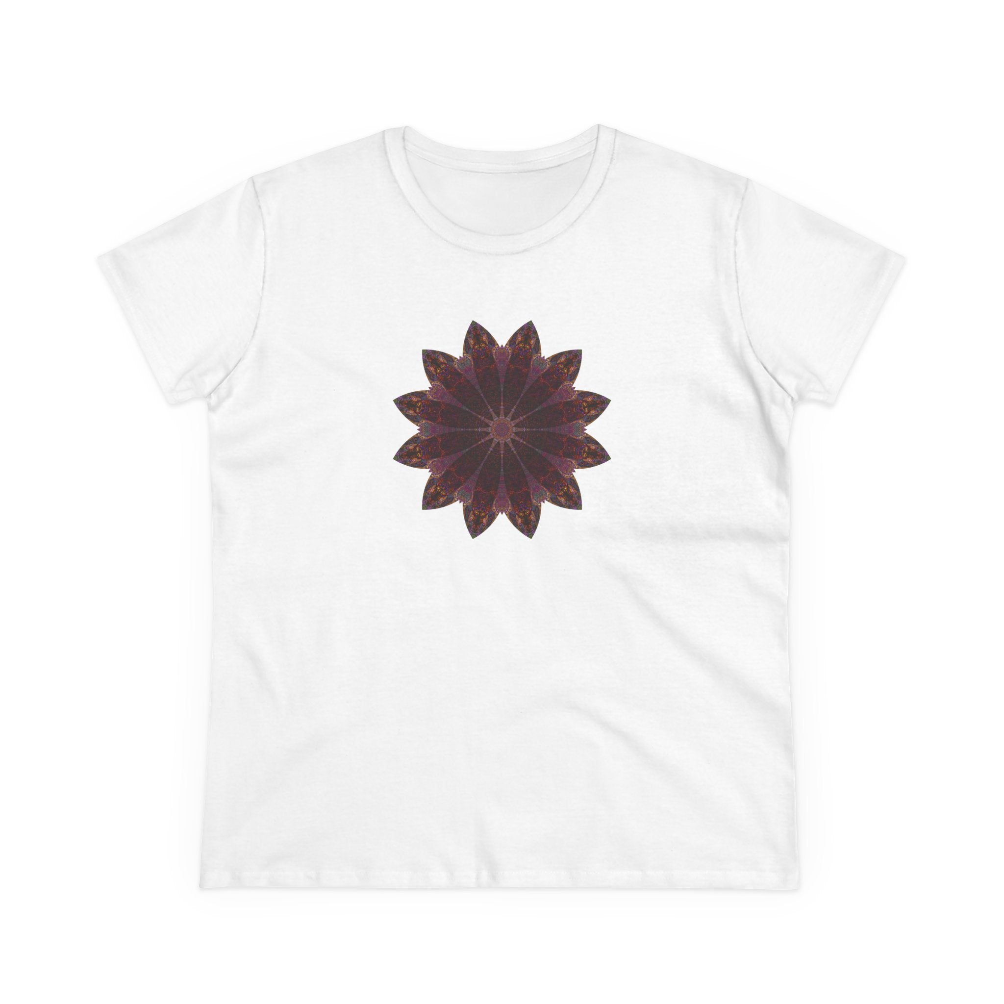 Women's Midweight Cotton Tee - Love Light Mandalas No.5