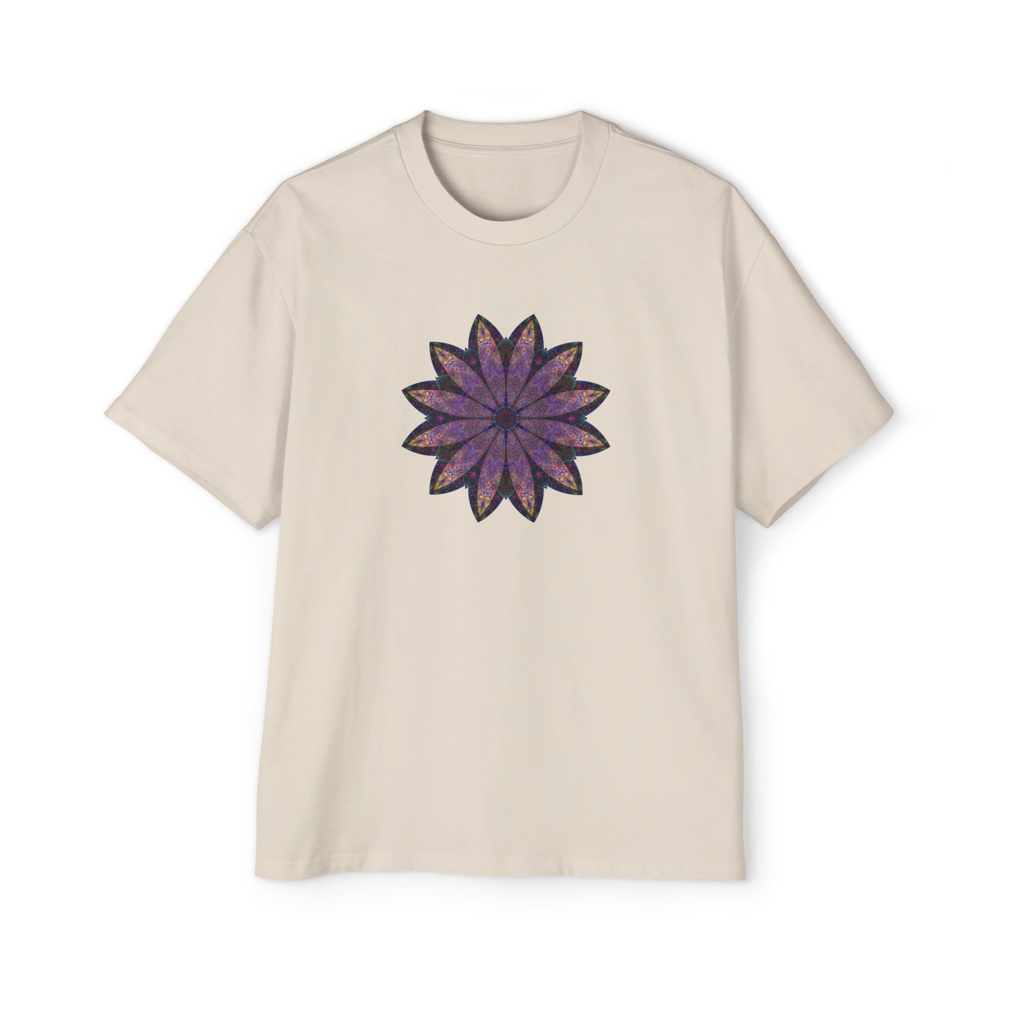Men's Heavy Oversized Tee - Love Light Mandalas No.24