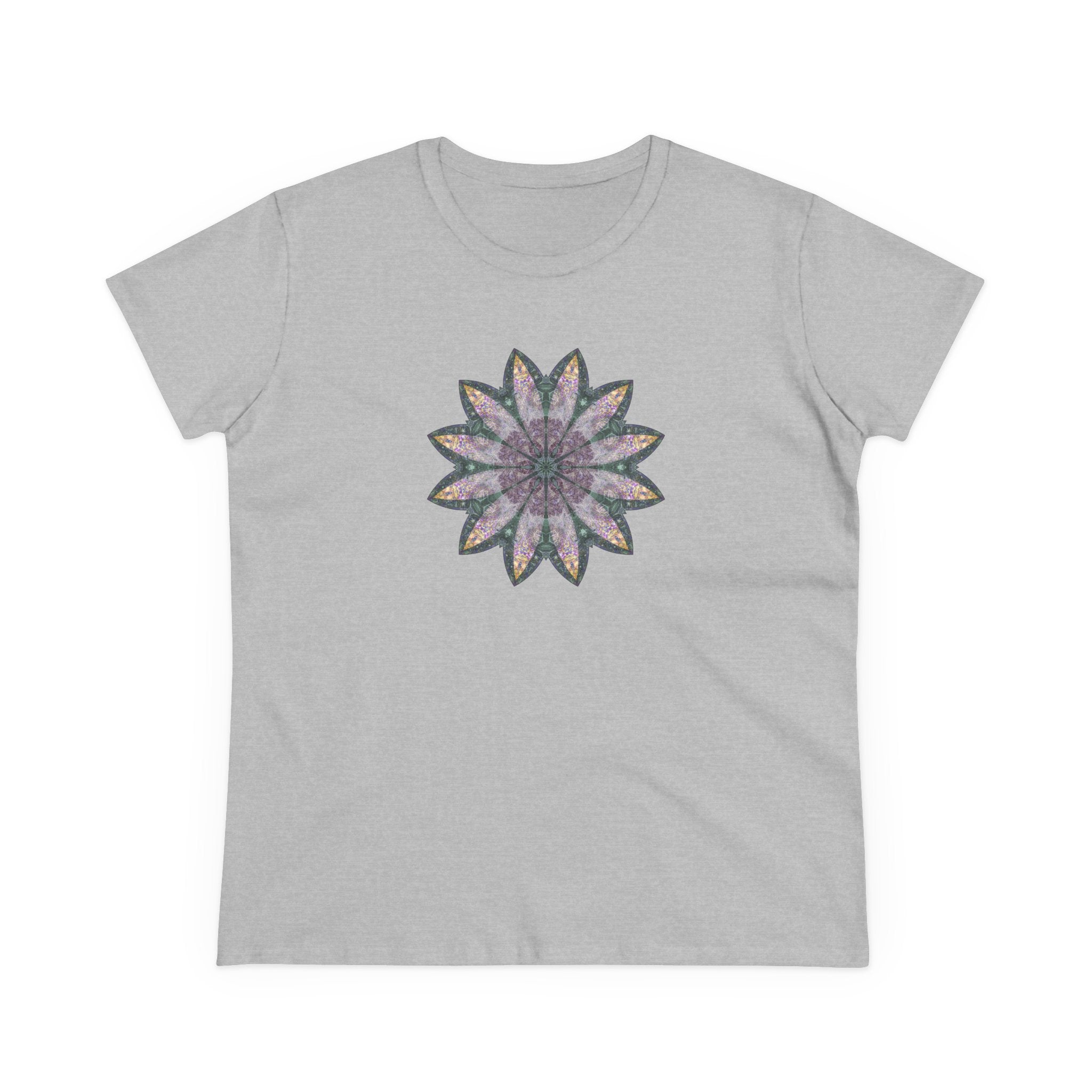 Women's Midweight Cotton Tee - Love Light Mandalas No.21