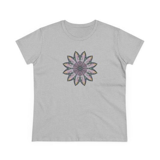 Women's Midweight Cotton Tee - Love Light Mandalas No.21