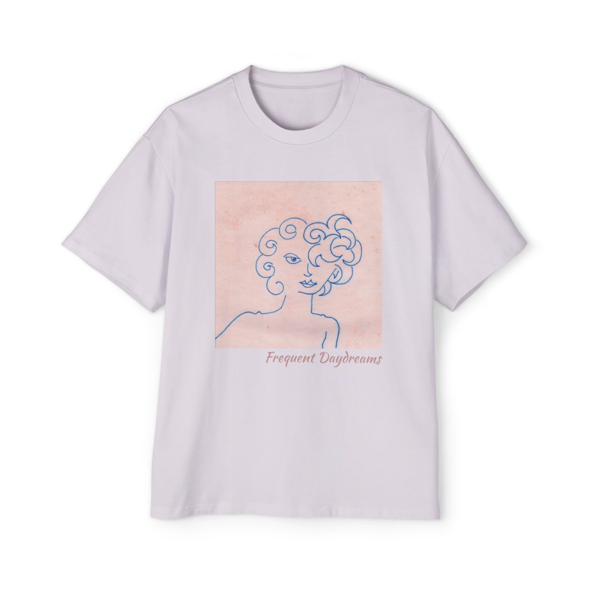 Men's Heavy Oversized Tee - Frequent Daydreams Sketch No.47
