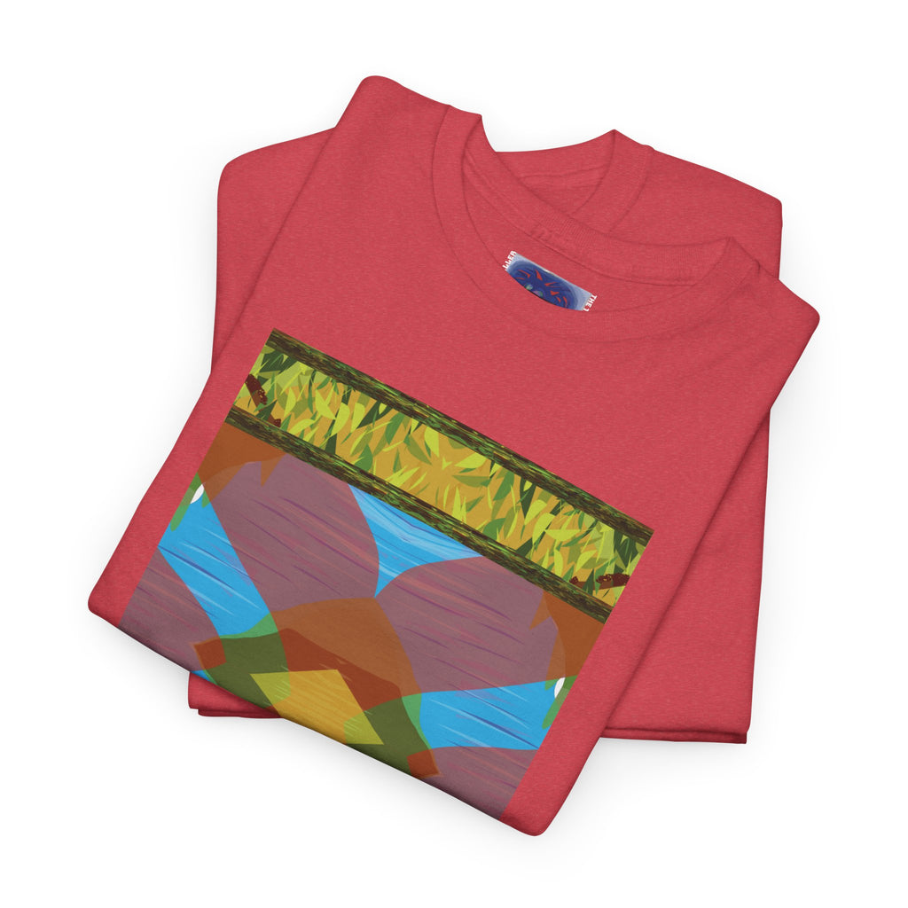 Unisex Heavy Cotton Tee - The Traveller Series (Abstract Autumn)