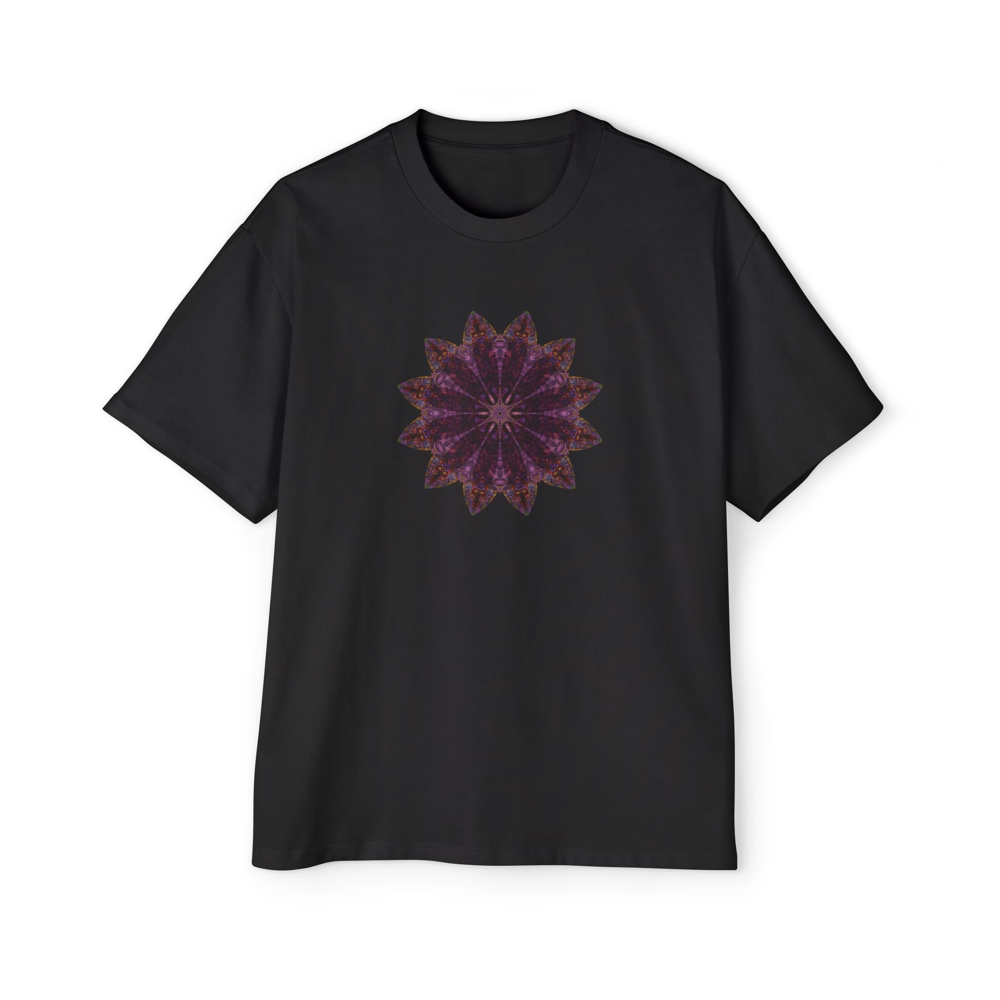 Men's Heavy Oversized Tee - Love Light Mandalas No.15