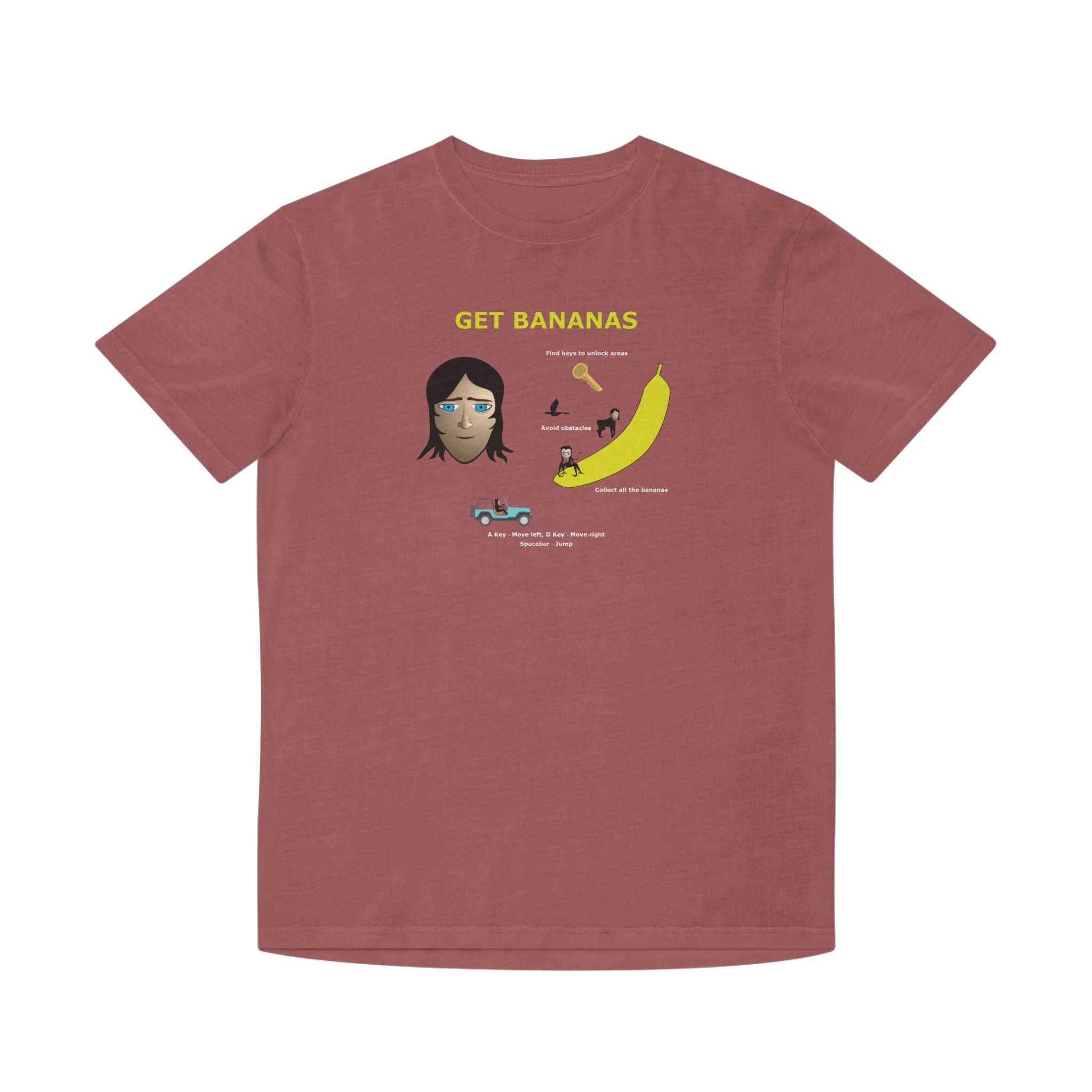 Unisex Faded Shirt - Monkey Shadows Get Bananas