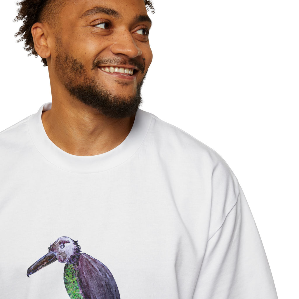 Men's Heavy Oversized Tee - Birds Of Creation No.2