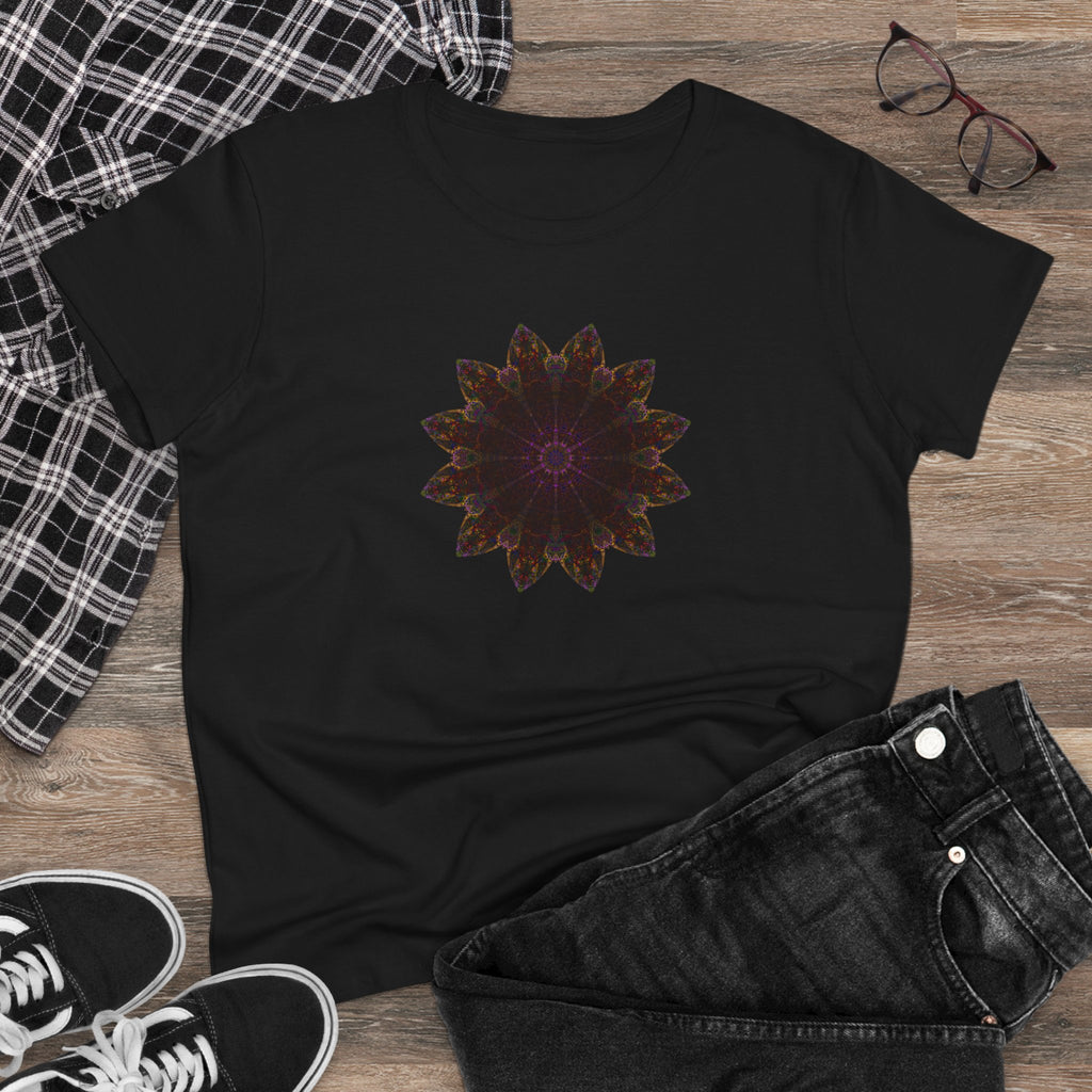 Women's Midweight Cotton Tee - Love Light Mandalas No.12