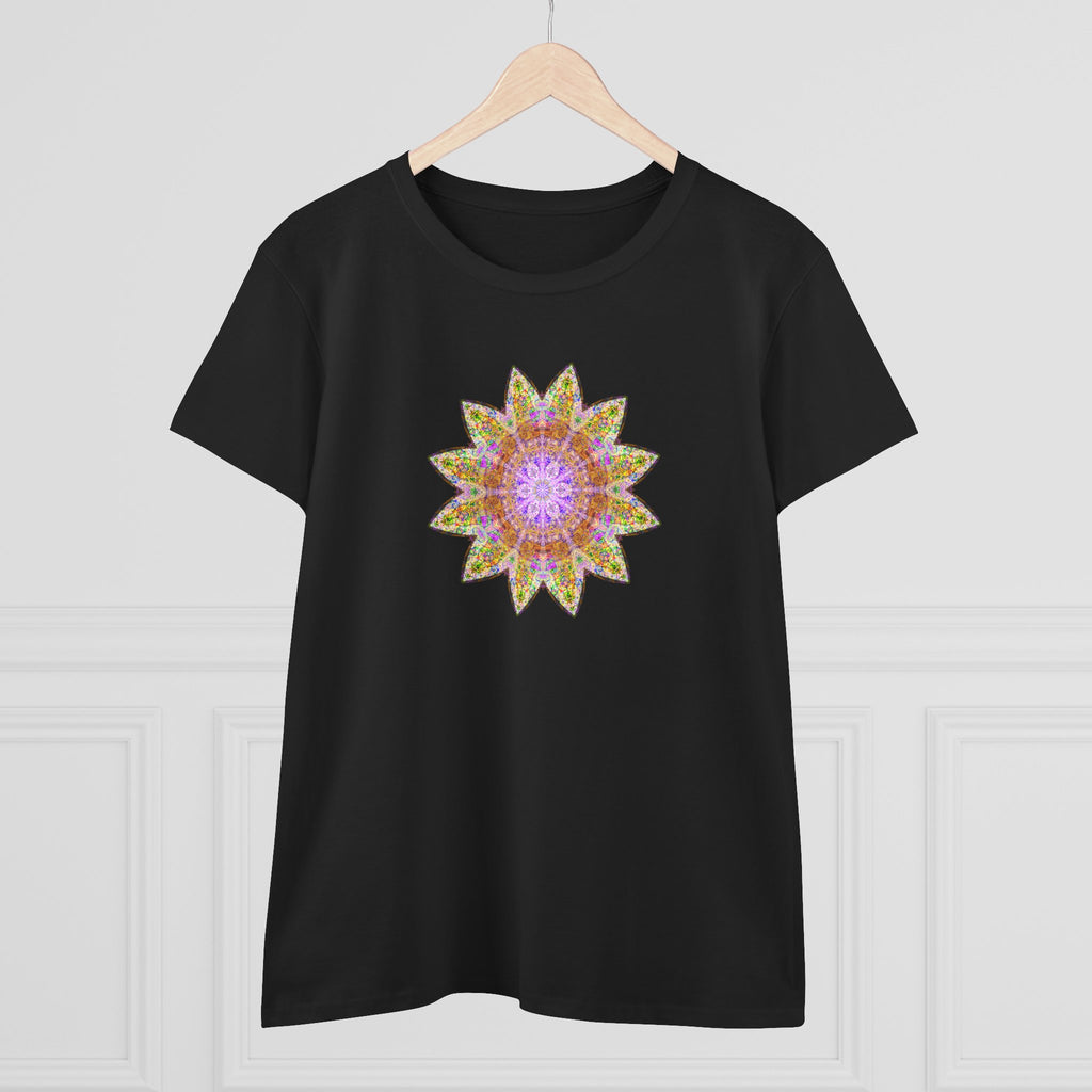 Women's Midweight Cotton Tee - Love Light Mandalas No.14