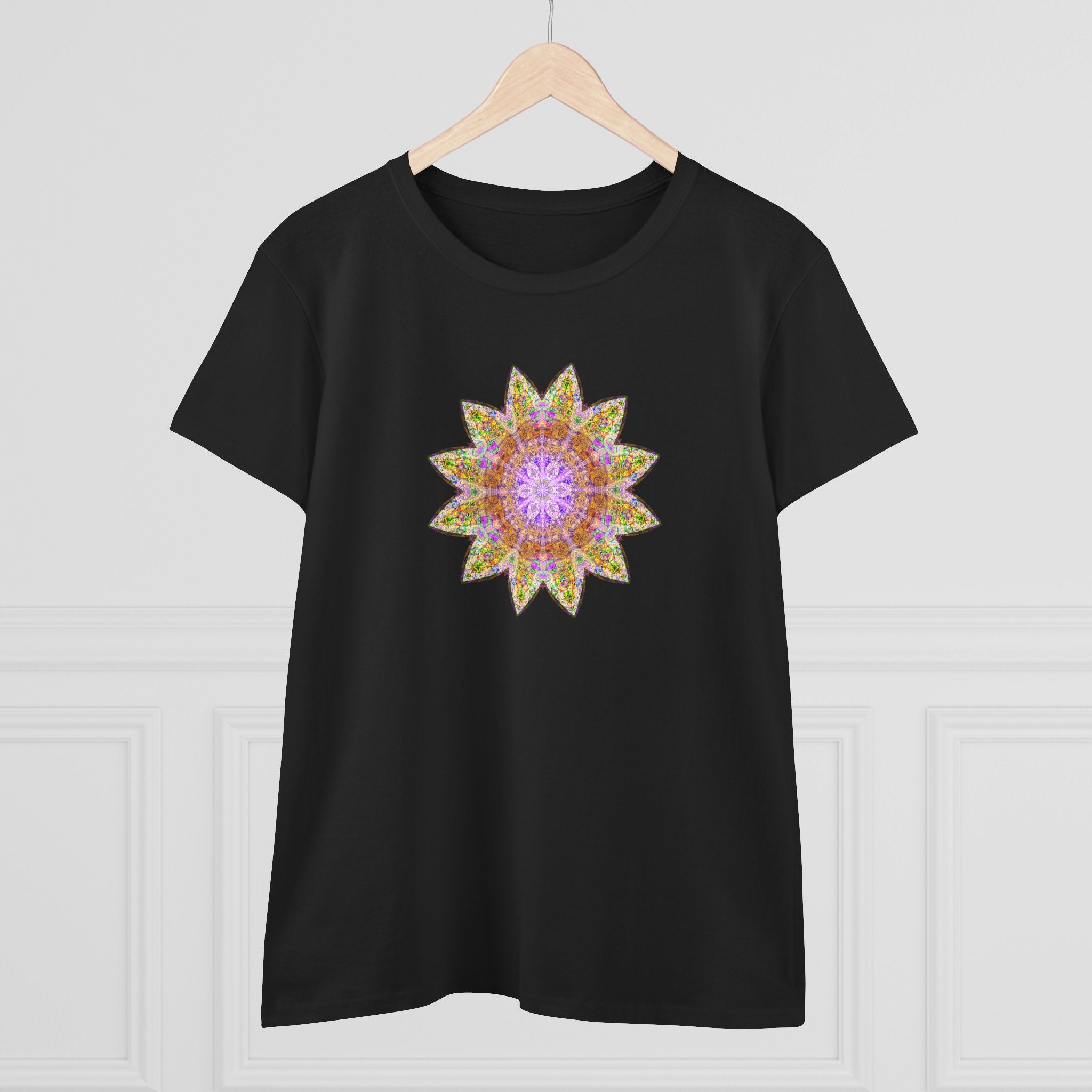 Women's Midweight Cotton Tee - Love Light Mandalas No.14