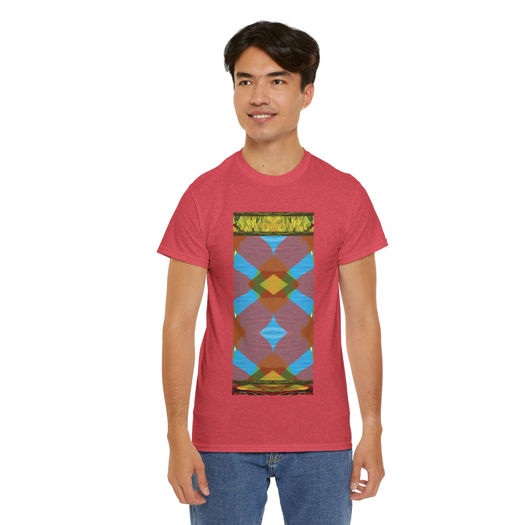 Unisex Heavy Cotton Tee - The Traveller Series (Abstract Autumn)