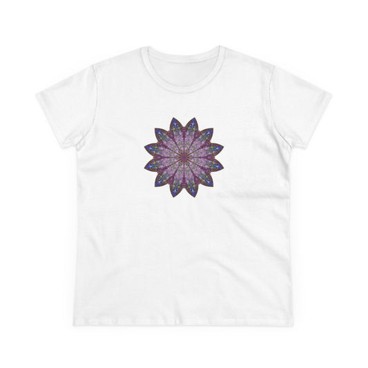 Women's Midweight Cotton Tee - Love Light Mandalas No.17