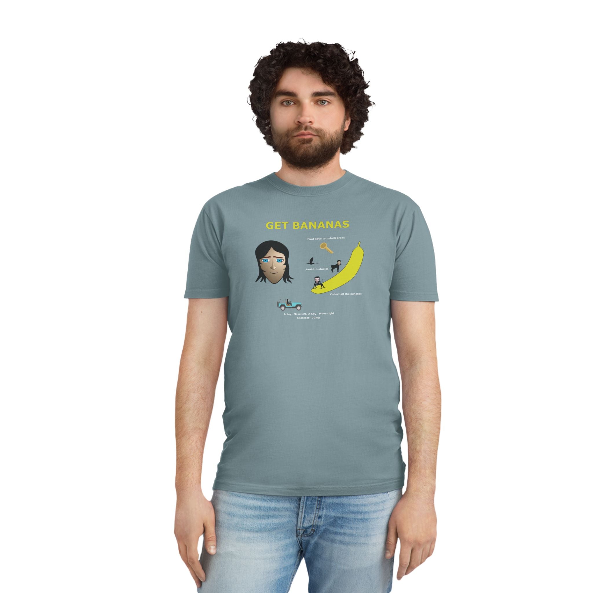 Unisex Faded Shirt - Monkey Shadows Get Bananas