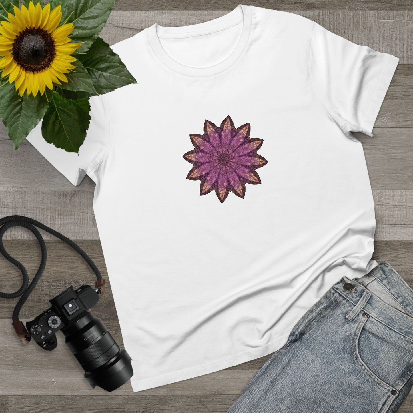 Women’s Maple Tee - Love Light Mandalas No.16