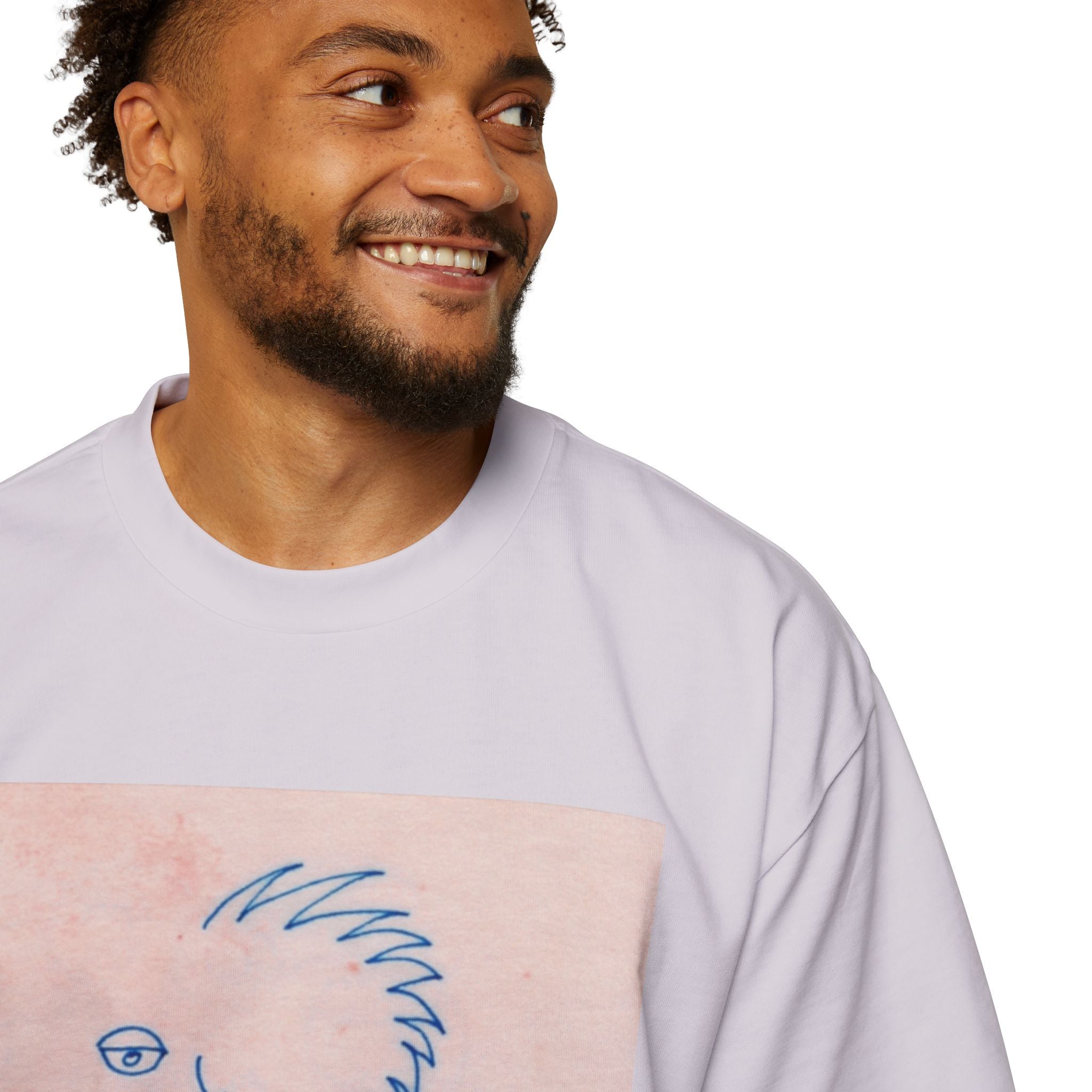 Men's Heavy Oversized Tee - Frequent Daydreams Sketch No.46